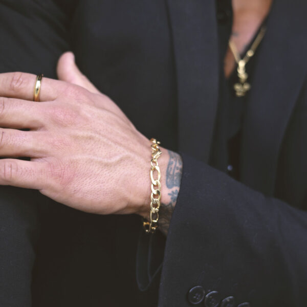 Pulseira Homem Dourado em aço Inoxidável