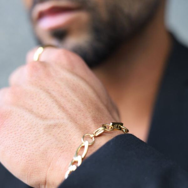 Pulseira Homem Dourado em aço Inoxidável